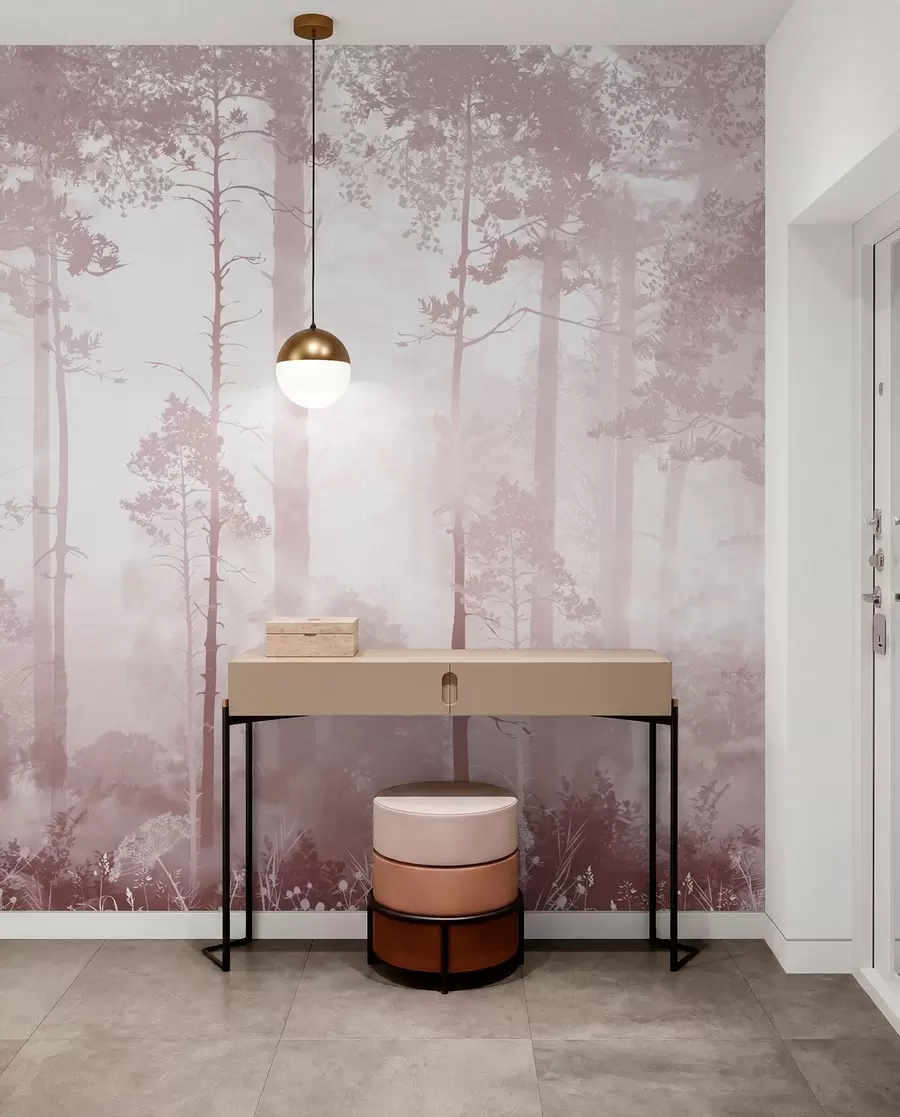 murales de pared Velo del bosque rosa u94439v1