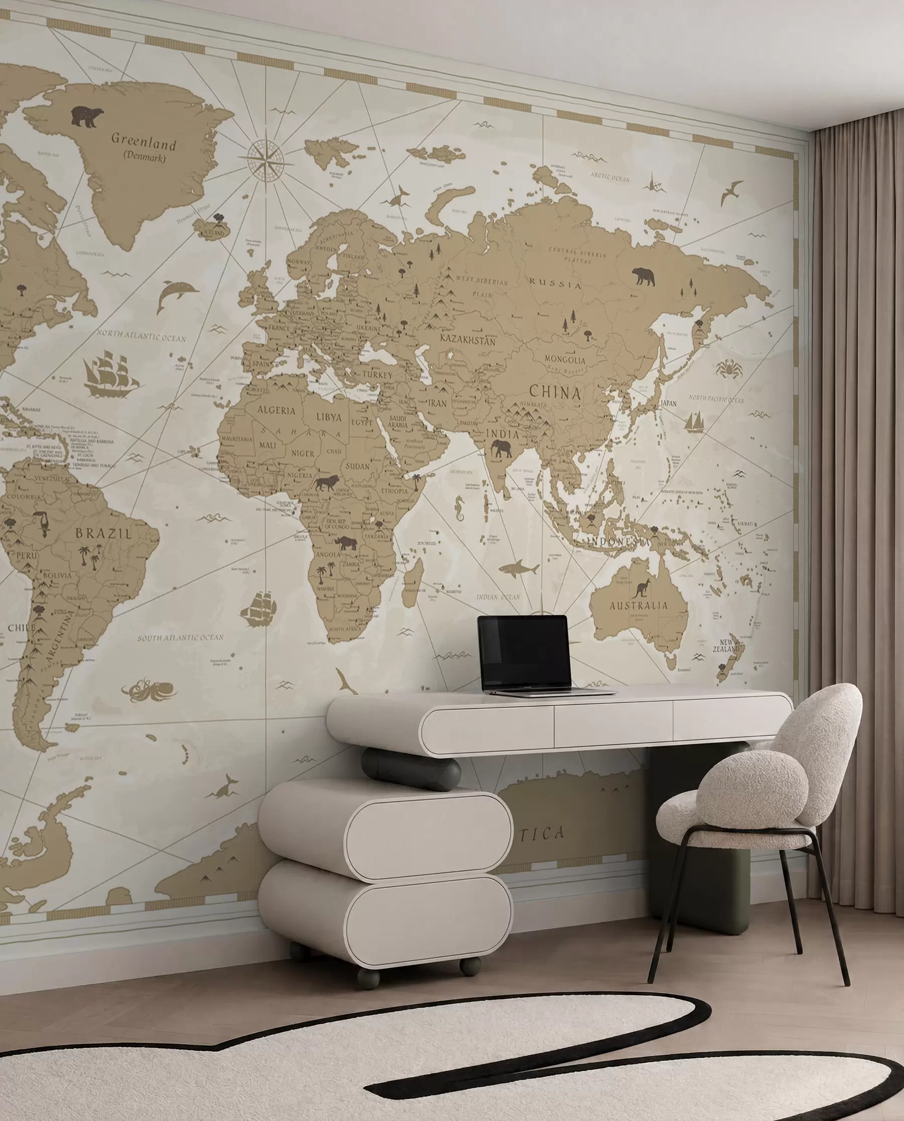 murales de pared Atlas del viajero u99074