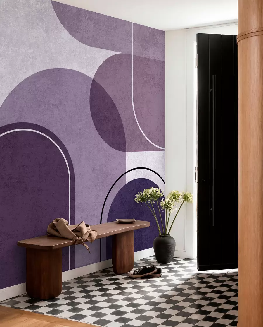 murales de pared Arcos geométricos en morado u99095v4