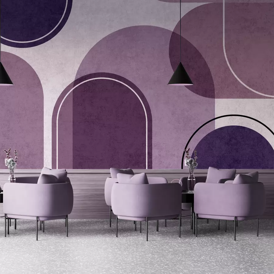 murales de pared Arcos geométricos en morado u99095v4