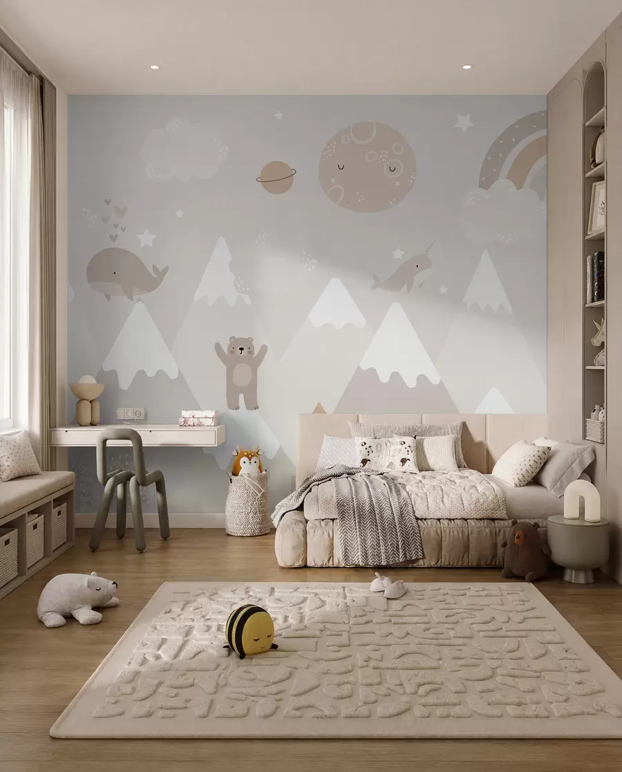 murales de pared Pequeños soñadores de montaña u99206