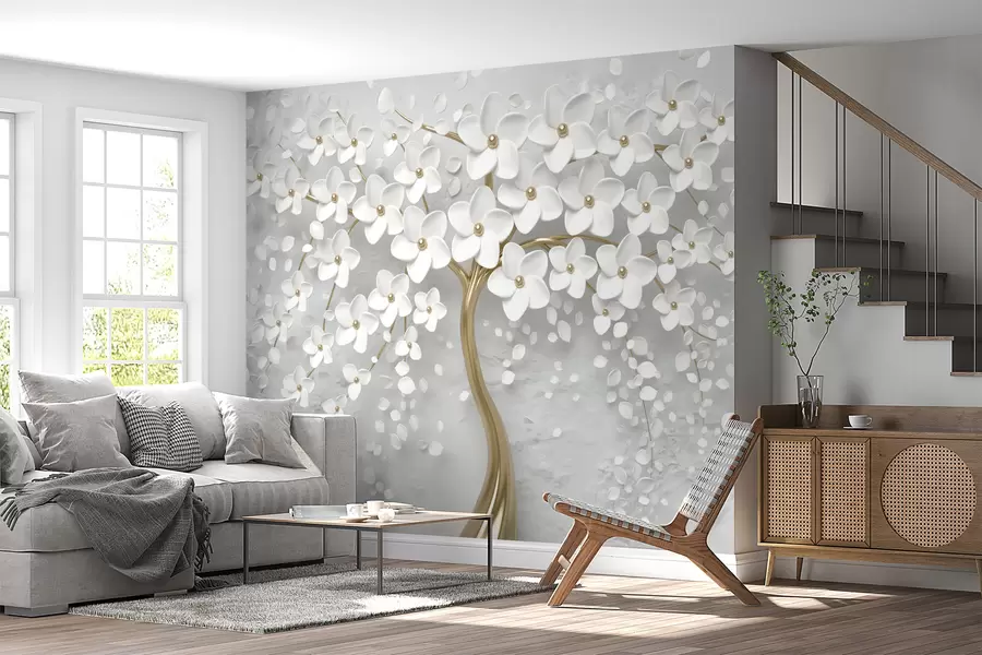 murales de pared Un árbol con flores pequeñas u37065d1