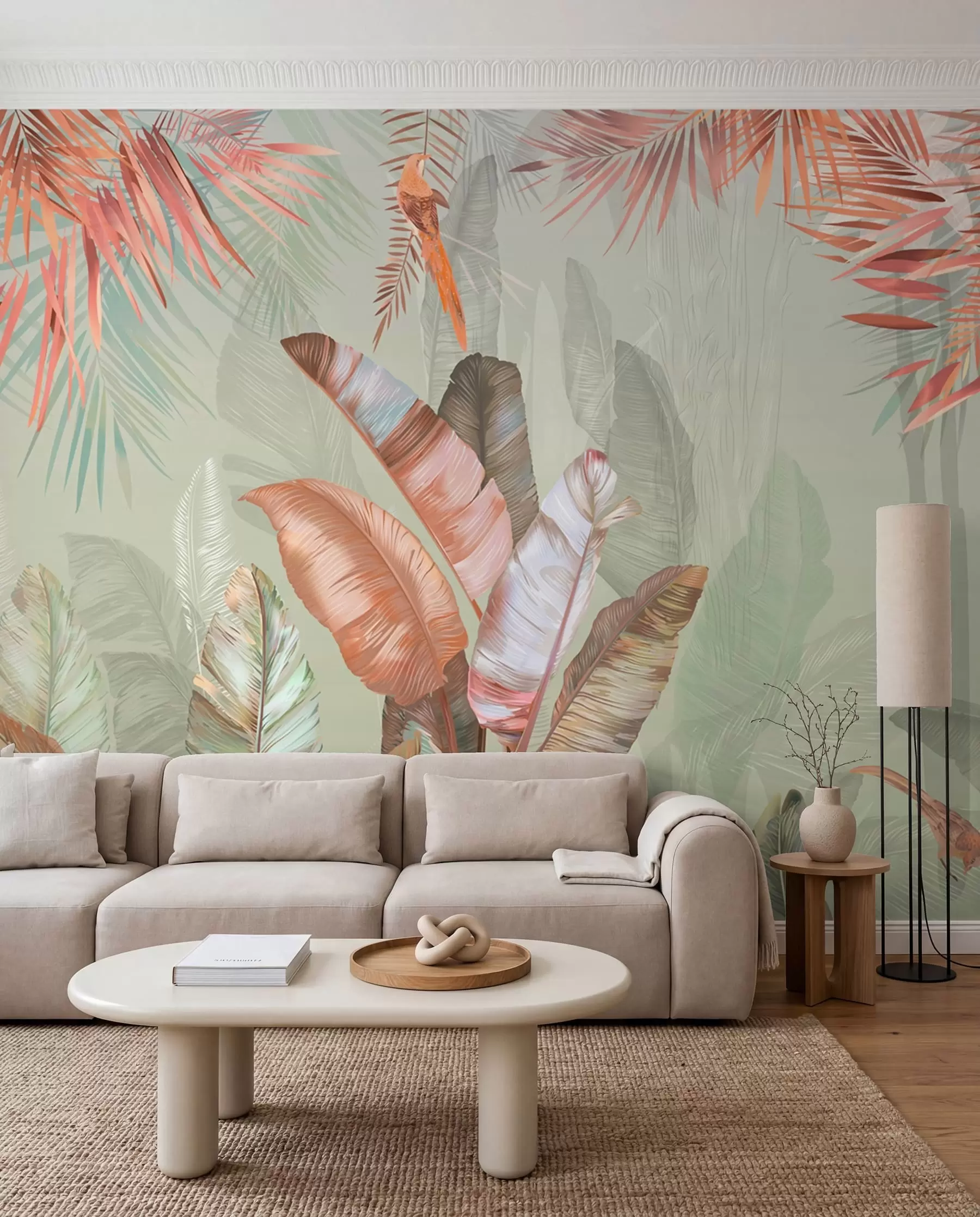 murales de pared Trópicos dorados en coral II u50468v1d2
