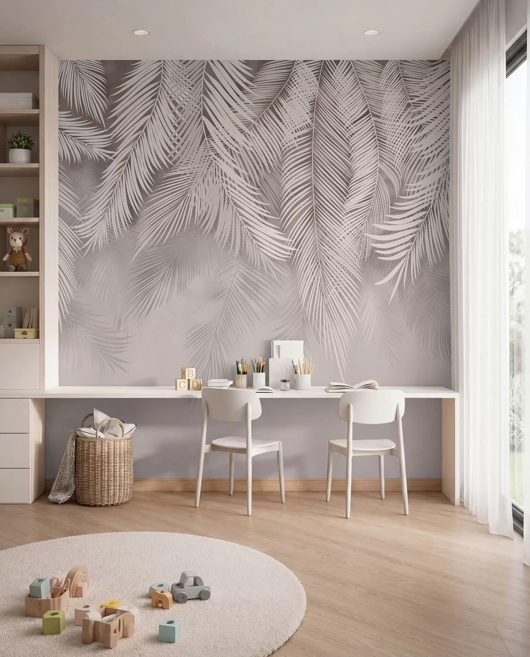 murales de pared Cortina de palmas rosas I u48556v5d1