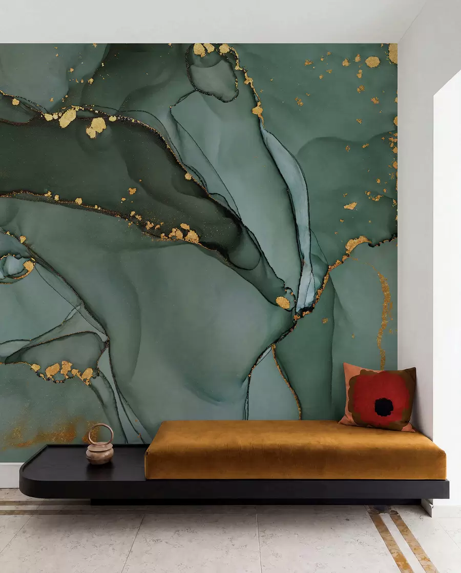 murales de pared Lujoso mármol Onyx con grietas metálicas u50235d1