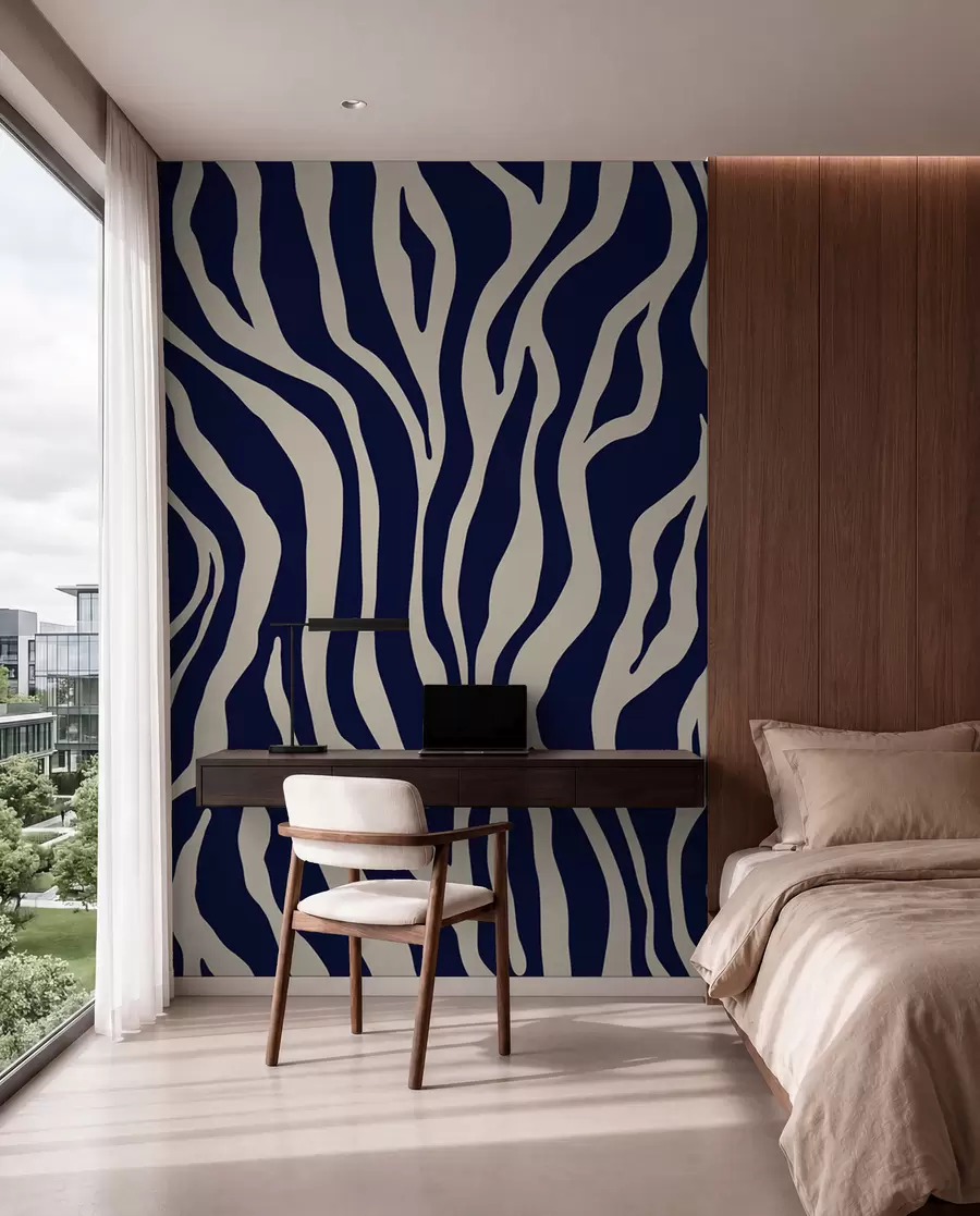 murales de pared Rayas de cebra índigo u99173v1